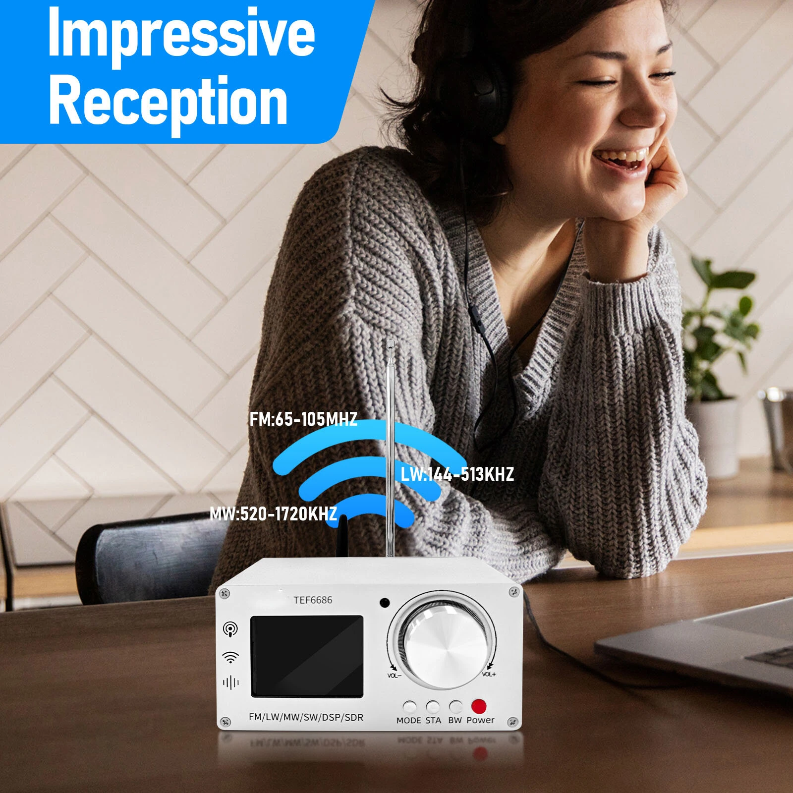 TEF6686 DSP Digital Radio Receiver - FM LW MW SW Full Band | Portable 2.8 Inch Screen - Image 5