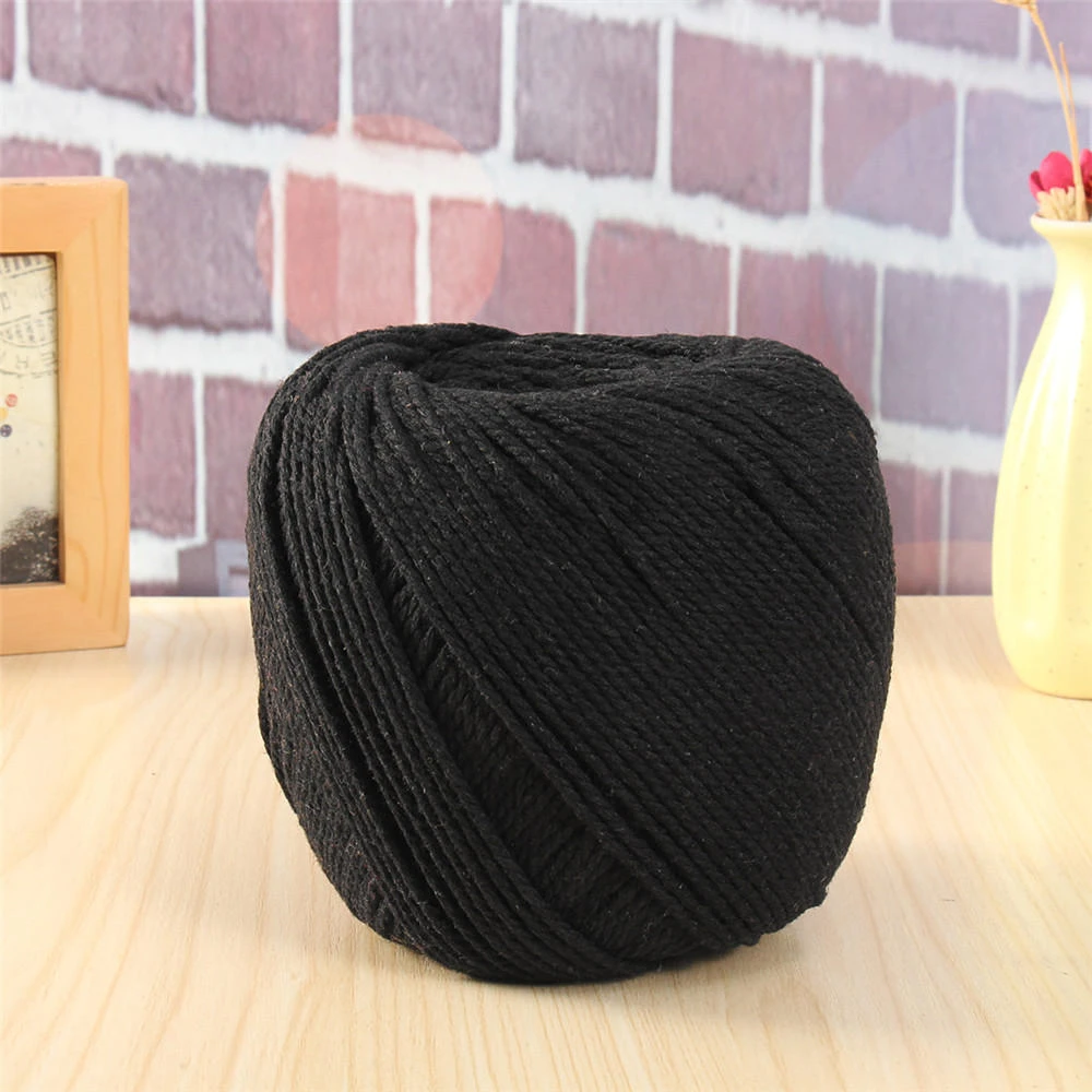 Macrame Rope Cotton String - 3mm x 260m DIY Braided Wire | Black Blue Orange Red Yellow - Image 3