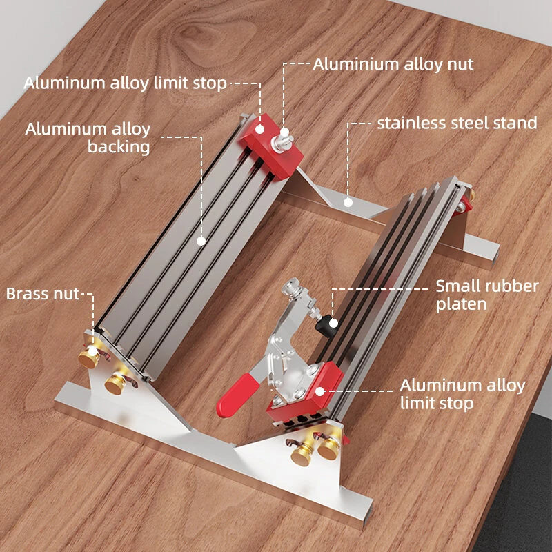 ENJOYWOOD Adjustable Spline Jig - Silver Aluminum Alloy - Fits 1/2in to 16in Projects - Image 5