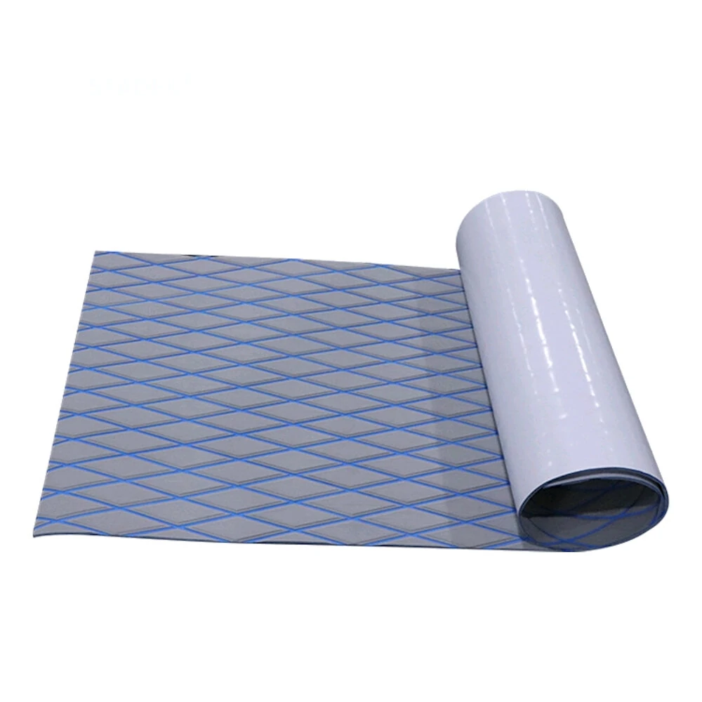 EVA Faux Teak Deck Mat - U-Trough Stick Gray Blue | Anti-Skid Boat Carpet - Image 2