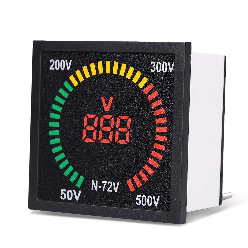 N-72V Digital Voltage Meter | 50-500V AC 220V Panel Display | 73mm 68mm Hole - Image 3