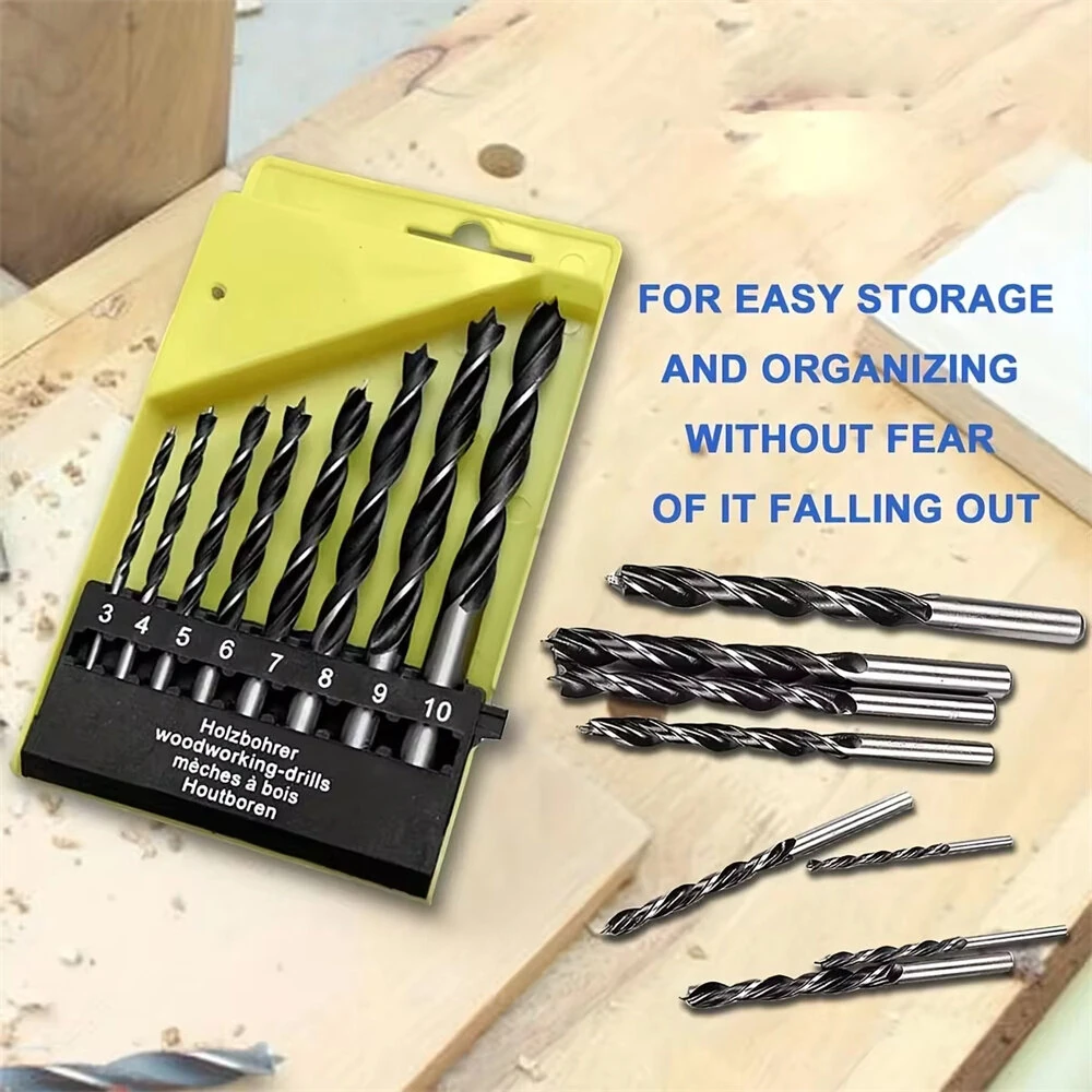 Woodworking Drill Bit Set - 8-Piece High Carbon Steel | 3mm-10mm Brad-Point - Image 3