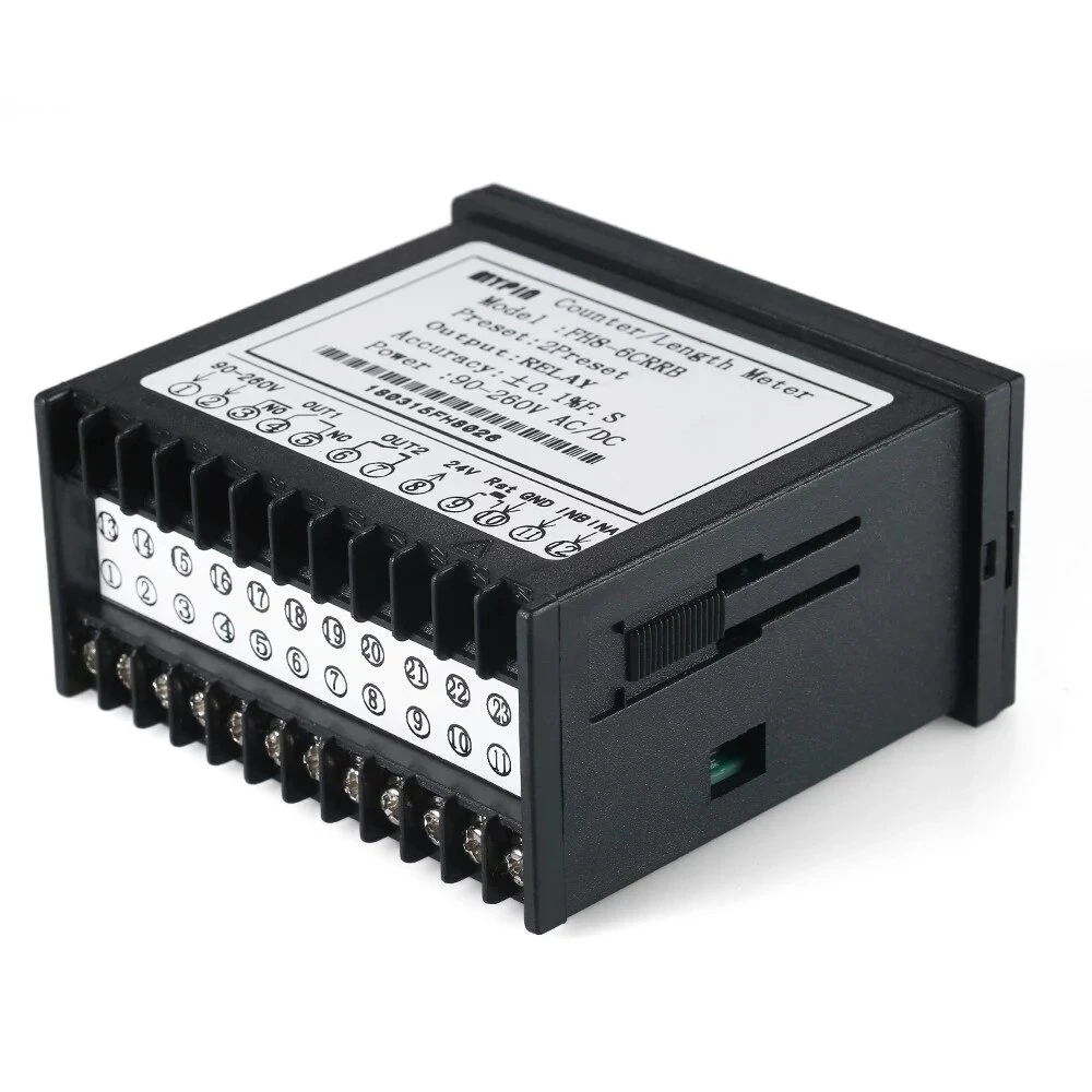 Multi-functional Dual LED Display Digital Counter - 90~265V AC/DC Length Meter with 2 Relay Output - Image 4