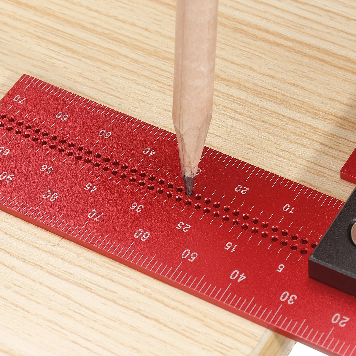 ENJOYWOOD 100mm Aluminum Alloy Woodworking Ruler | Precision Square Right Angle Ruler - Image 5