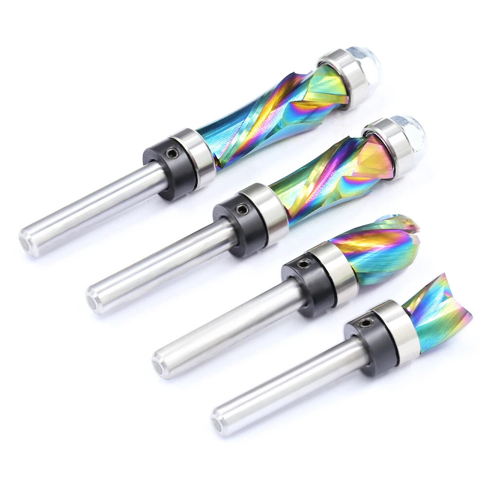 LAVIE 1/4 Inch Shank Spiral Flush Trim Router Bit | Top & Bottom Bearing for Wood MDF - Image 5