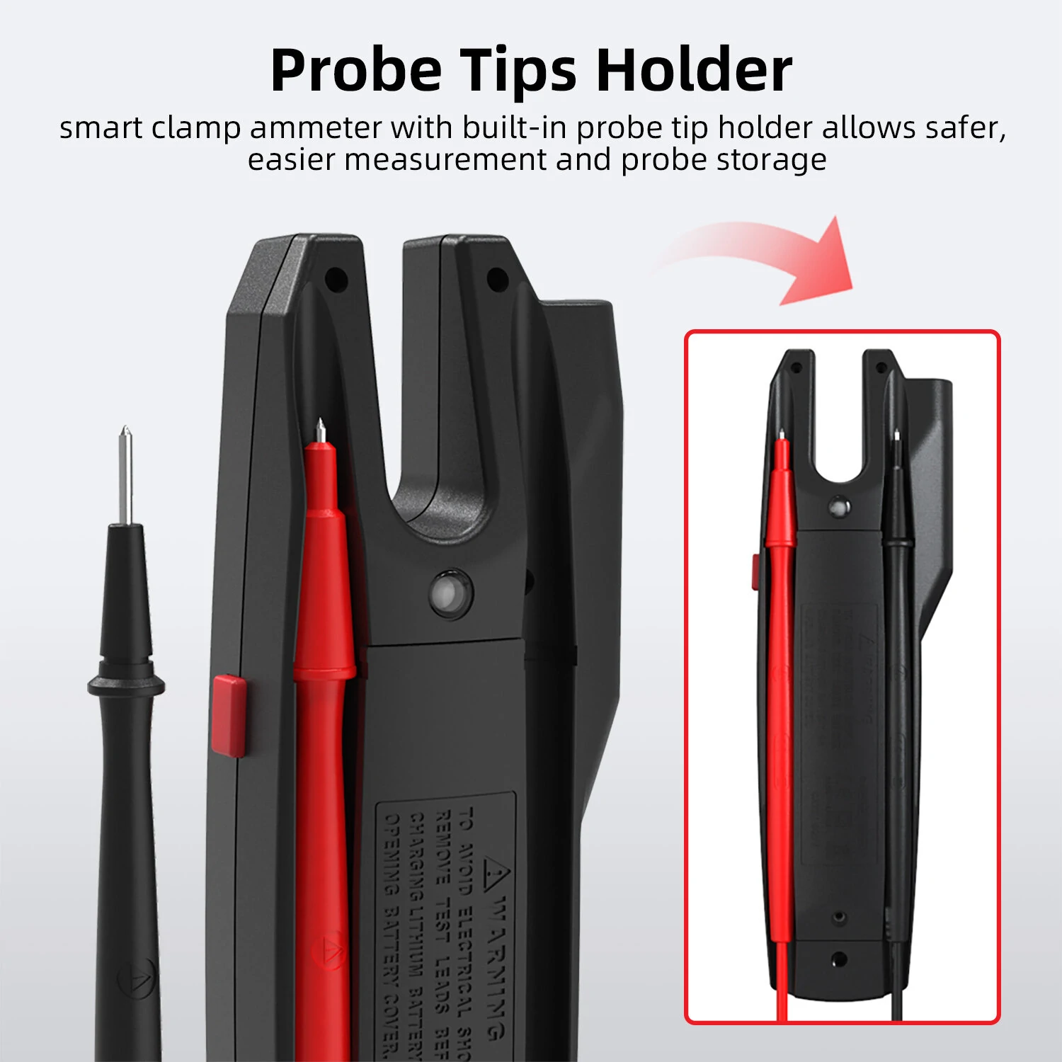BSIDE U6X Digital Clamp Meter | 0-620V AC/DC, Temp Sensor | Electrical Troubleshooting - Image 5