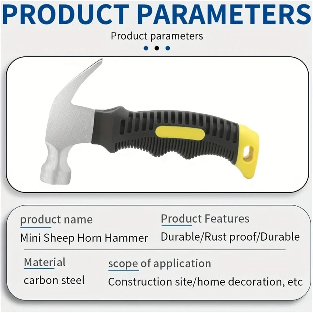 Mini Ramshorn Hammer - 160mm Carbon Steel | Lightweight Ergonomic Handle - Image 5