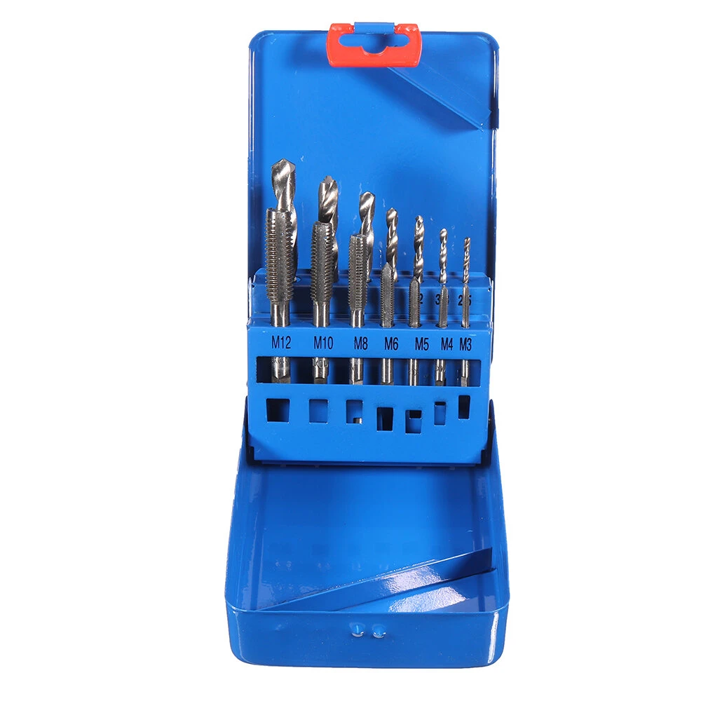 Drillpro 14PCS HSS Metric M3-M12 Screw Tap and Drill Set | Metal Case - Image 2