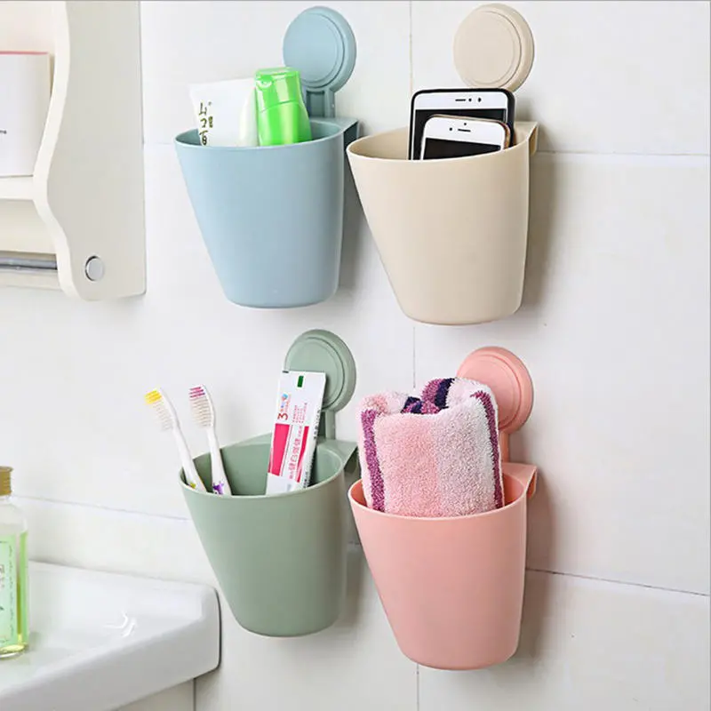 Hanging Suction Cup Storage Barrel - Bathroom Electric Toothbrush & Cosmetic Box - Image 3