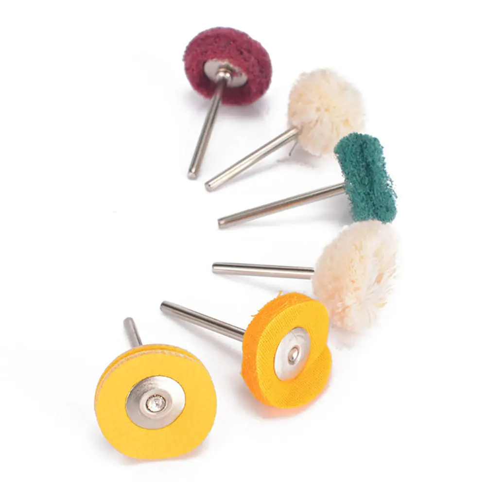 BEST 6Pcs 3mm Shank Wool Felt Buffing Wheel | Abrasive Polishing Brush for Grinding - Image 3