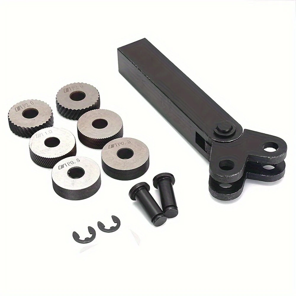 7pcs Steel Dual Wheel Knurling Tool Set - 0.5/1/2mm Pitch | Wood Turning - Image 3