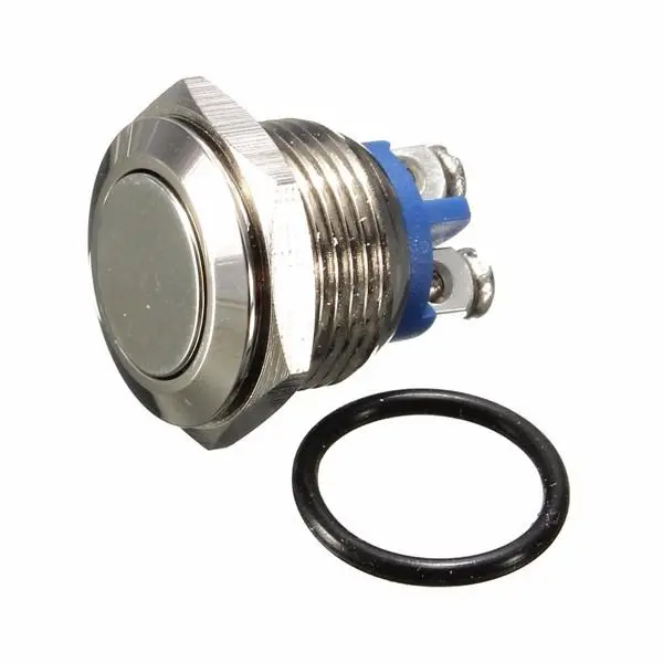 3A 250VAC Waterproof Push Button Switch - 16mm Metal Horn Button | Nickel Brass - Image 4