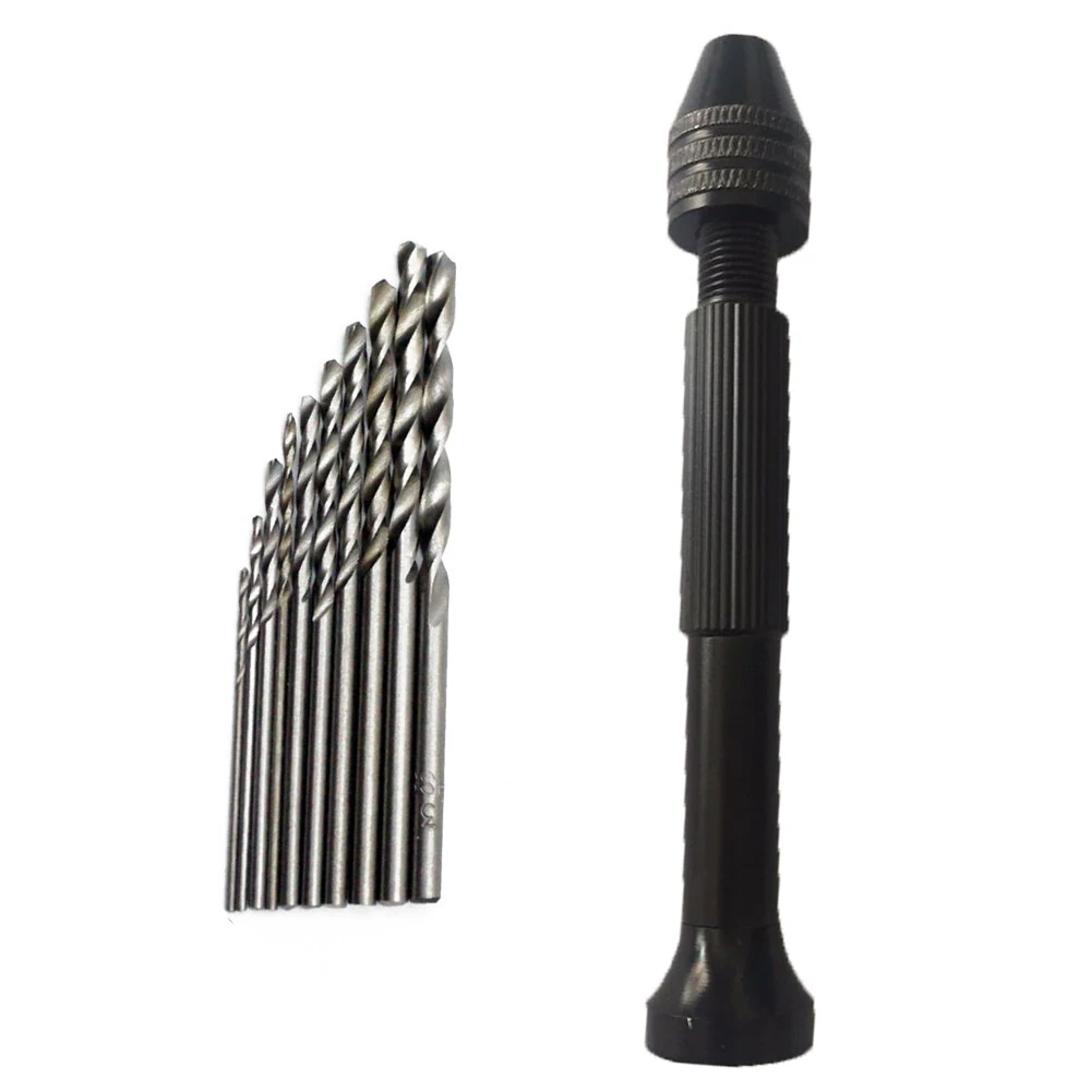 Mini Aluminum Hand Drill - 0.3-3.8mm Chuck with 10 Drill Bits | Rotary Tool - Image 5