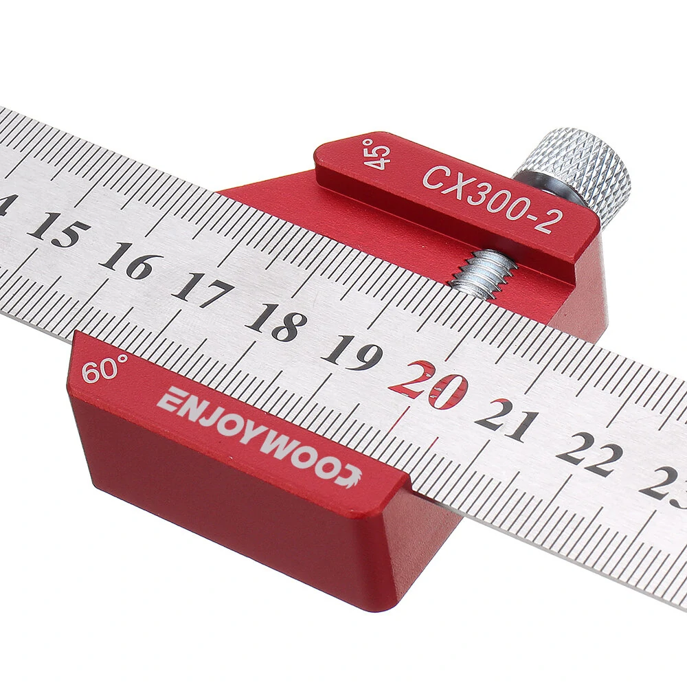 Enjoywood Line Scribe Ruler | 45 & 90 Degree Adjustable | 12 Inch Stainless Steel Woodworking Tool - Image 3