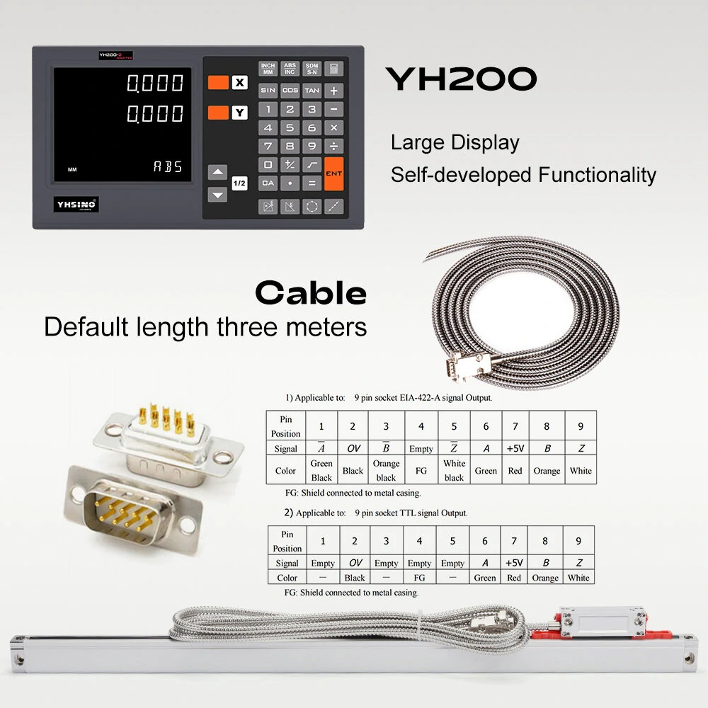 YH200 Digital Display Grating Ruler Suite | High Precision NSK Bearings | 3M Cable - Image 4