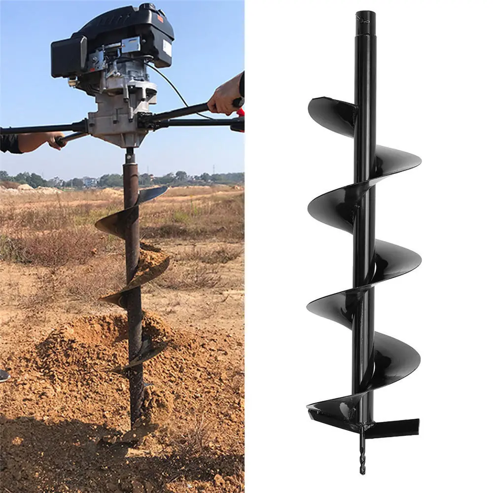 Single Blade Auger Drill Bit - 800mm 120-250mm Petrol Post Hole Digger for Garden Planting - Image 3