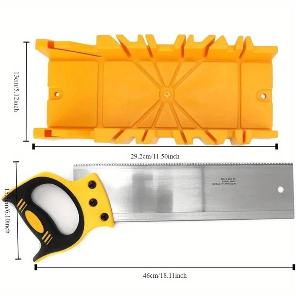 Mitre Box and Hand Saw Set - 12 inch ABS Plastic with 14 inch Back Saw - Image 5