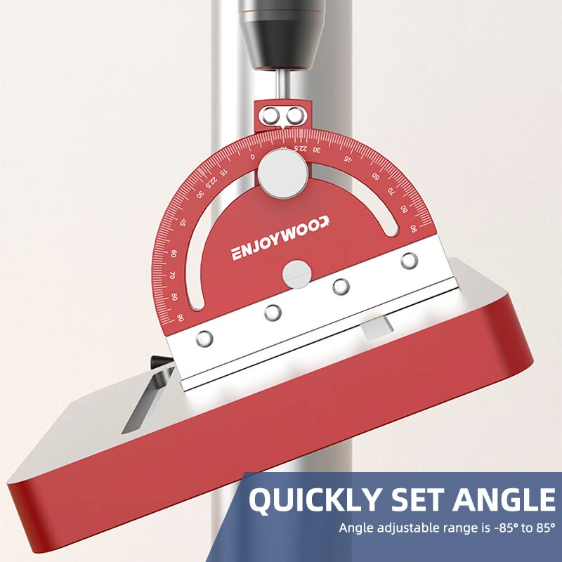 ENJOYWOOD Drill Press Protractor Guide - Adjustable Multi-Angle Precision Square - Image 2