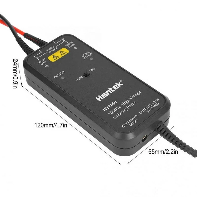 Hantek HT8050 High Voltage Differential Probe | 100-240V 1/50 1/500 Oscilloscope - Image 4