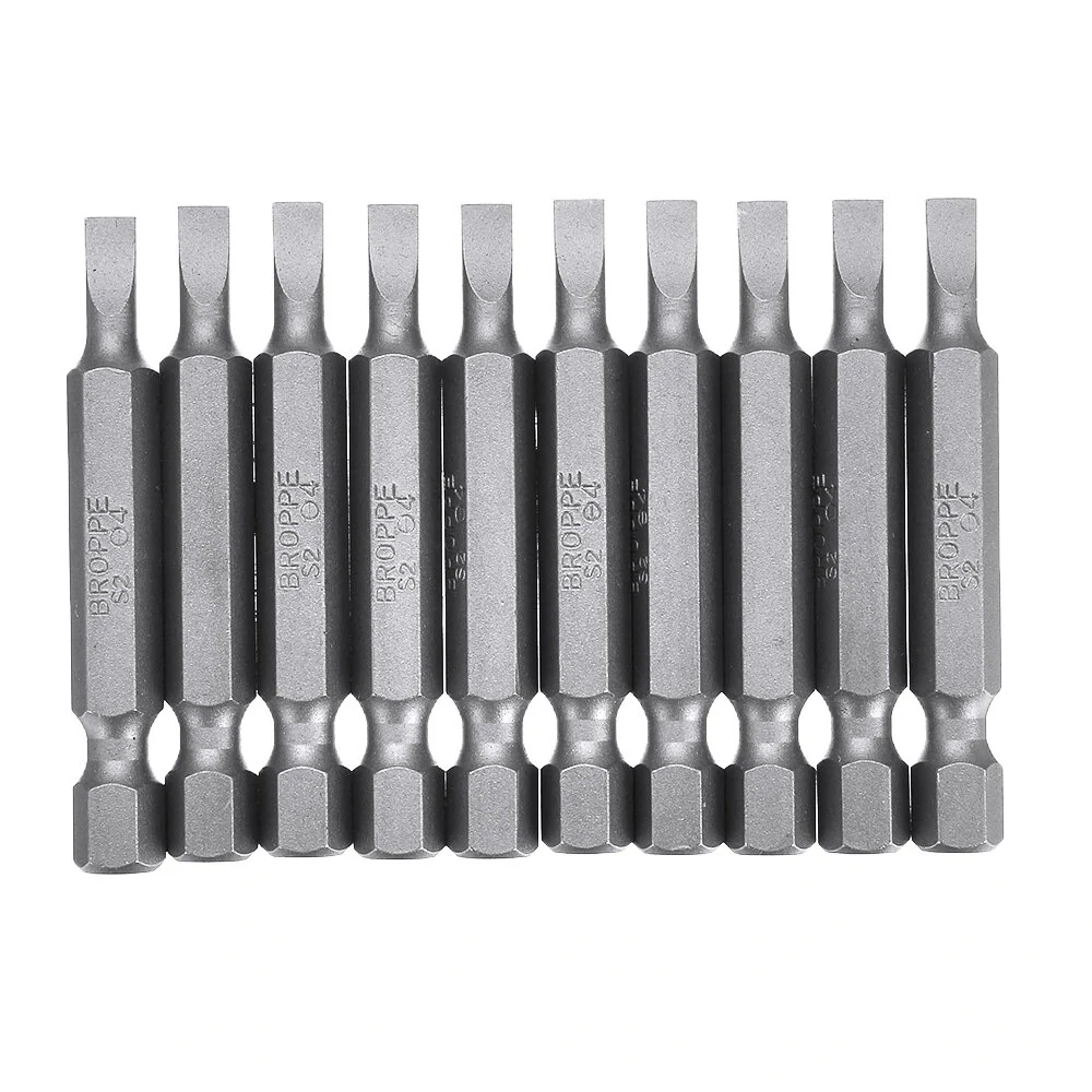 BROPPE 10Pcs Magnetic Screwdriver Bits Set - SL2 to SL6 Slotted 1/4 Inch Hex - Image 5
