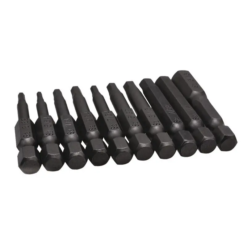 Drillpro 10pc Screwdriver Bit Set | 50mm S2 Steel Hex Head for Drill - Image 3
