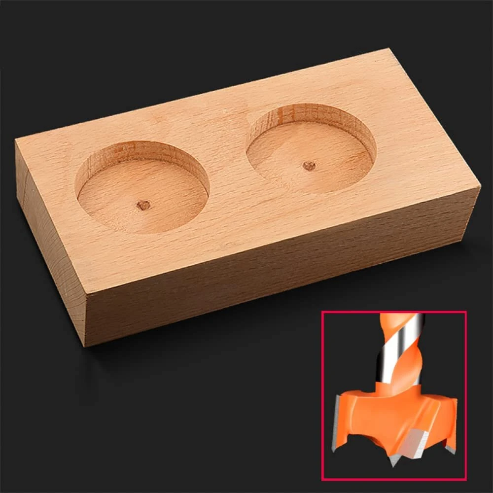 5PCS Carbide Hinge Boring Forstner Drill Bits - Hex Shank for Wood & Locks - Image 2