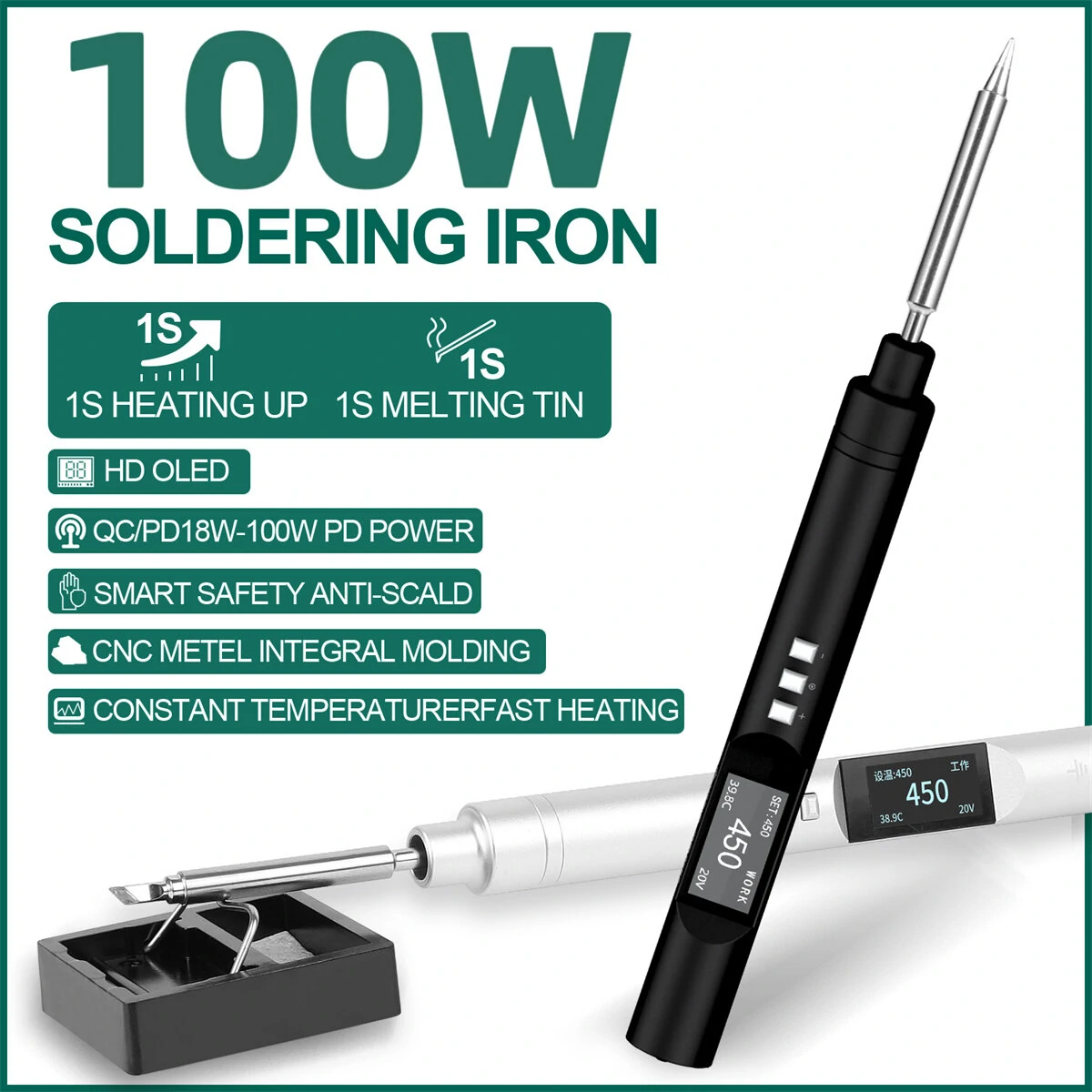 Drillpro PTS200 V2 100W Soldering Iron - Portable Quick Warm-Up | PD3.0 & Firmware Upgradeable - Image 2