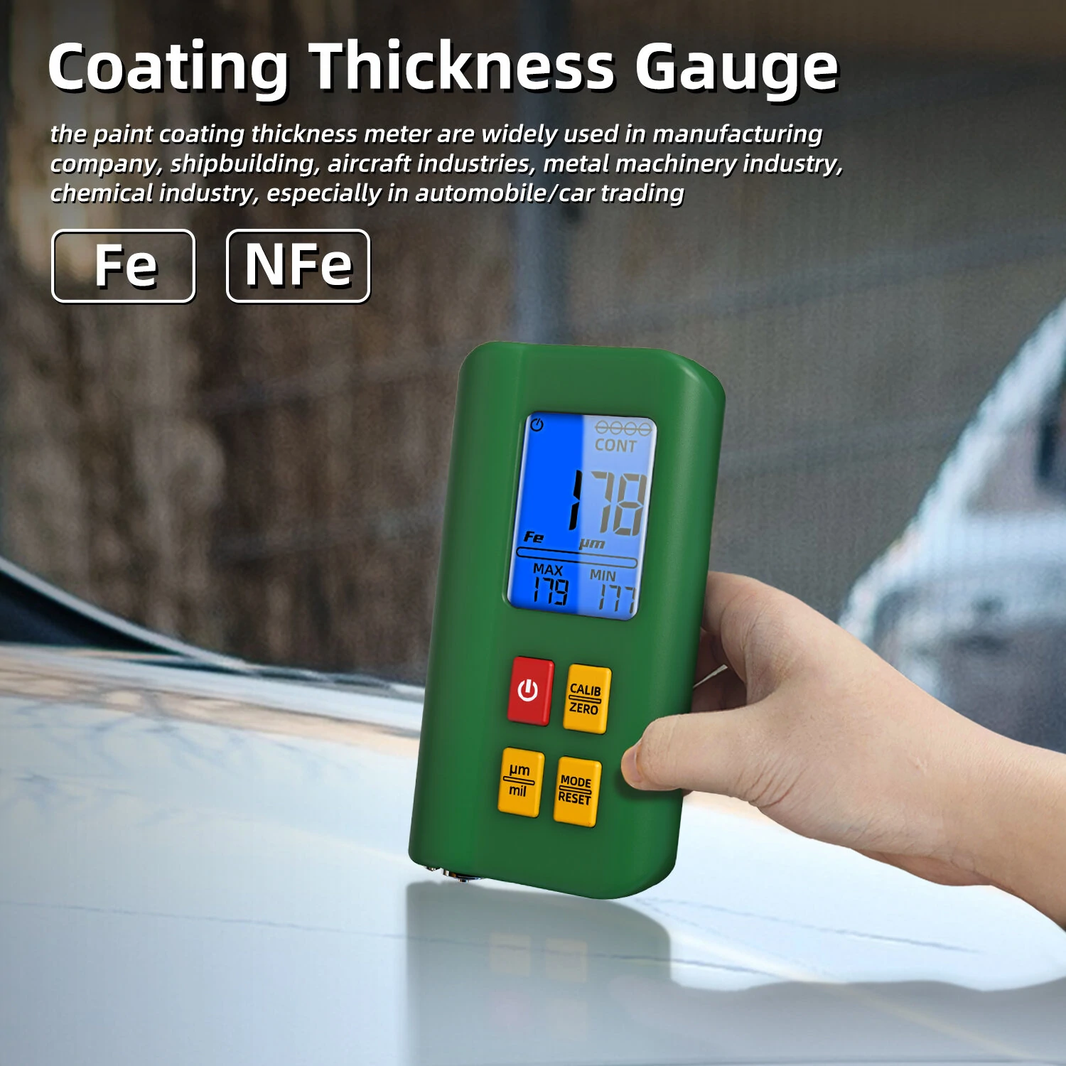 BSIDE Coating Thickness Gauge | 0-1500µm Fe/NFe | Rechargeable Paint & Film Tester - Image 3
