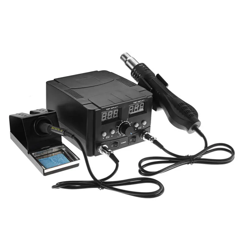 2 in 1 Digital Hot Air Rework & Soldering Station - SMD Desoldering Iron - Image 2