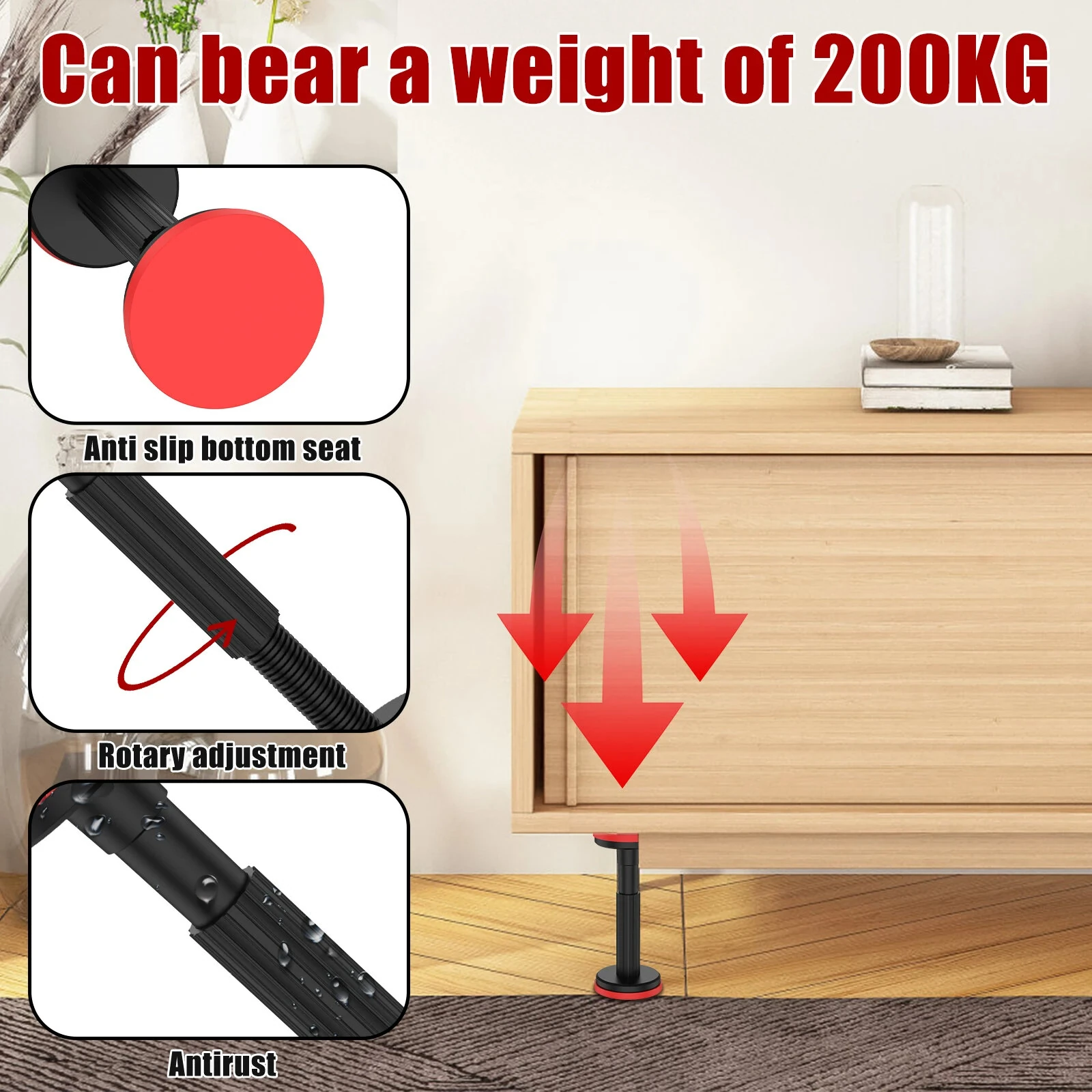 Cabinet Door Install Support Rod - Adjustable Height High Strength Nylon Stabilizer - Image 4