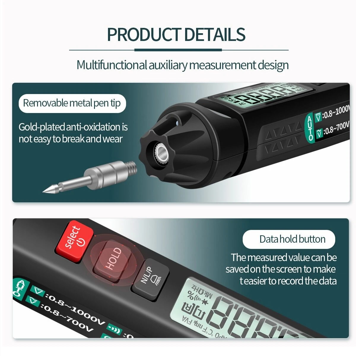 ANENG A3007 Digital Multimeter | Auto Sensor Pen Tester | 6000 Counts NCV - Image 3