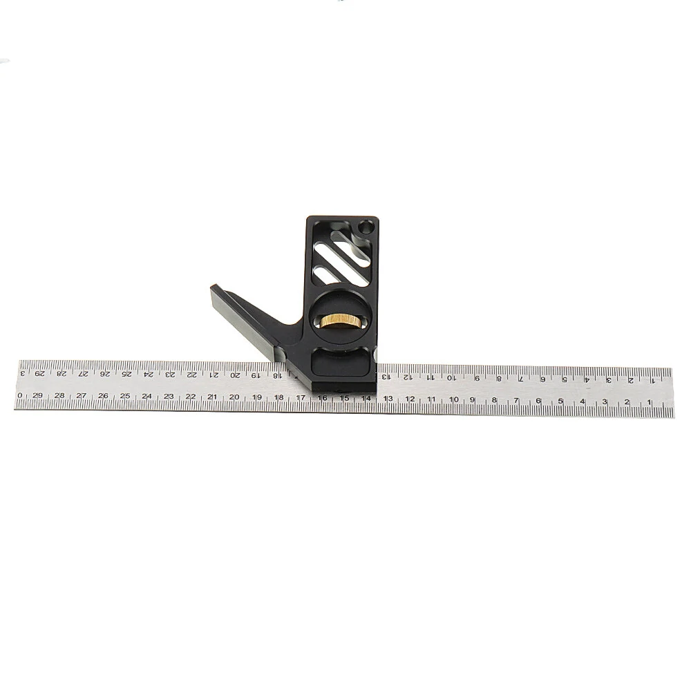 ENJOYWOOD 300mm Aluminum Combination Square | 45/90 Degree Angle Ruler & Scriber - Image 2