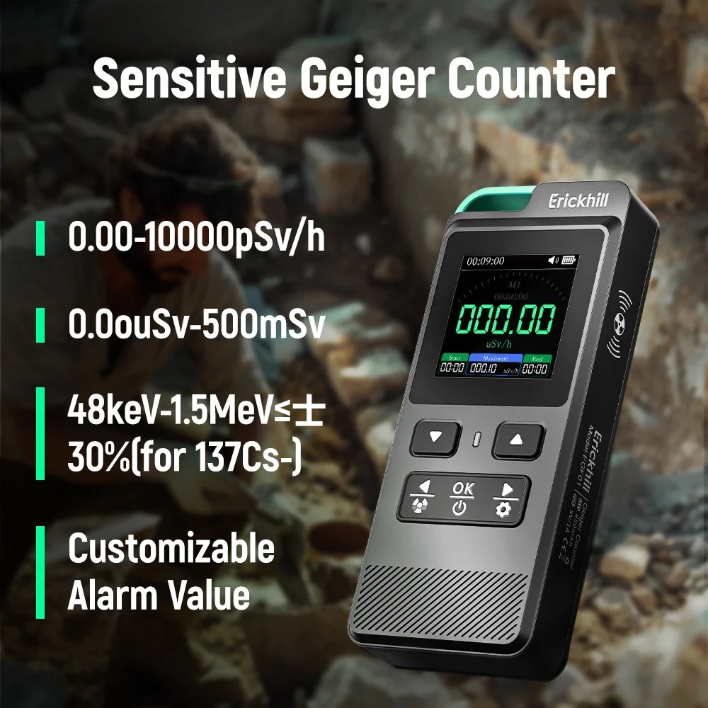 ERICKHILL EGF01 Nuclear Radiation Detector | Geiger Counter for Gamma Beta X-Rays - Image 2