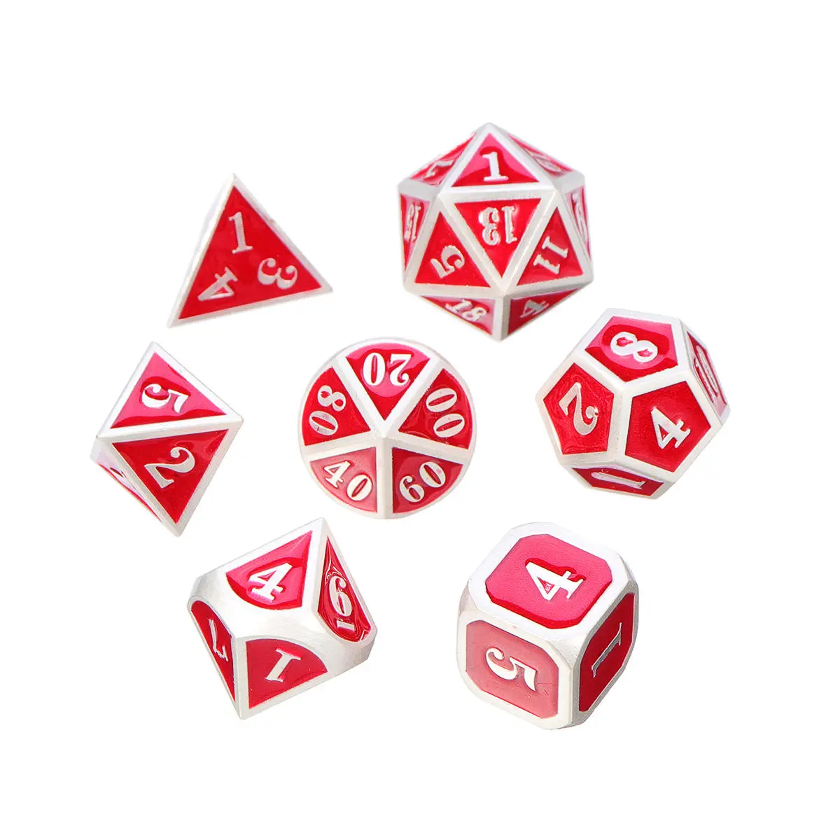7Pcs Heavy Duty Metal Polyhedral Dice Set - Antique RPG Role Playing Game Dice - Image 4