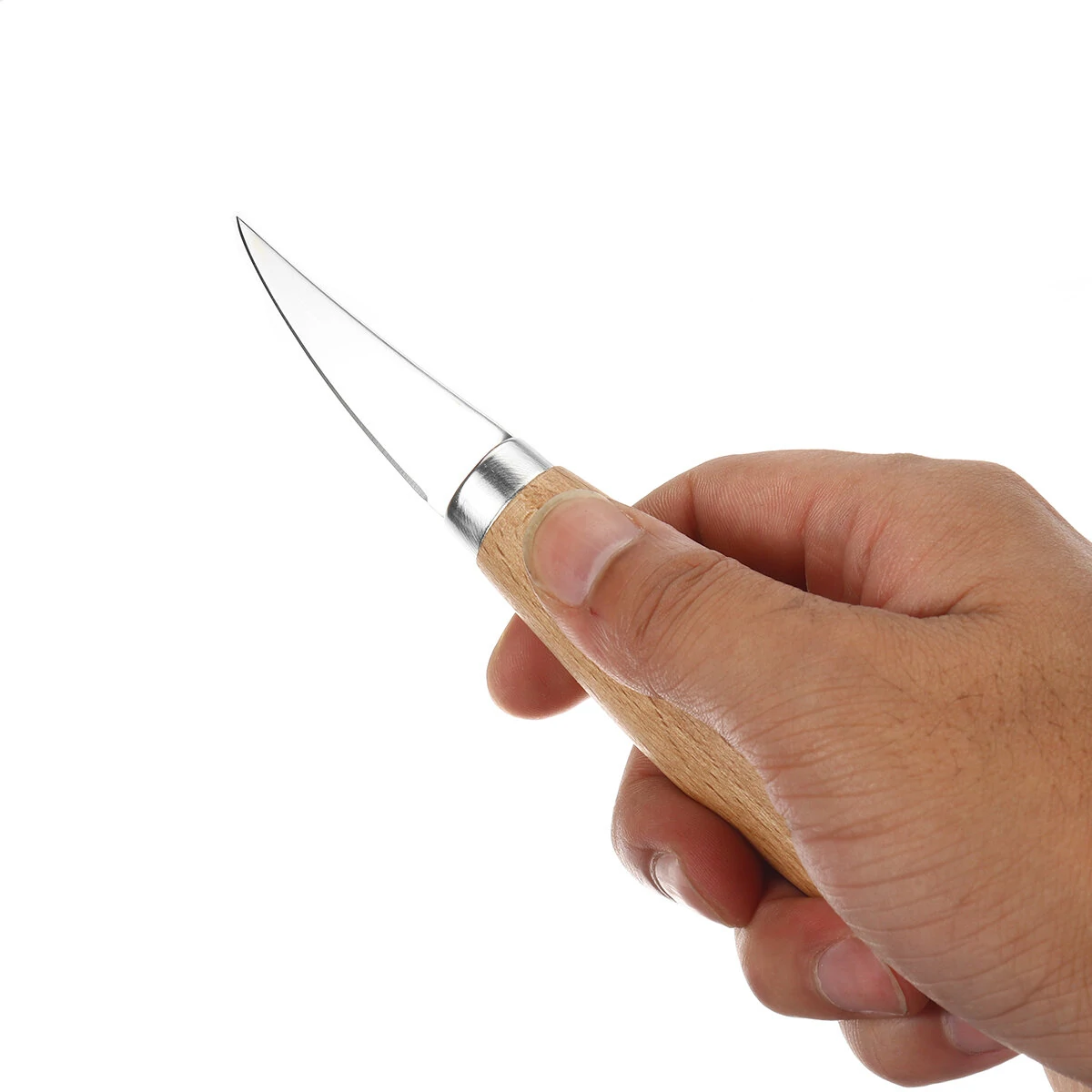Stainless Steel Woodcarving Cutter Set - 2PCS Wood Handle Spoon Knife Tools - Image 5