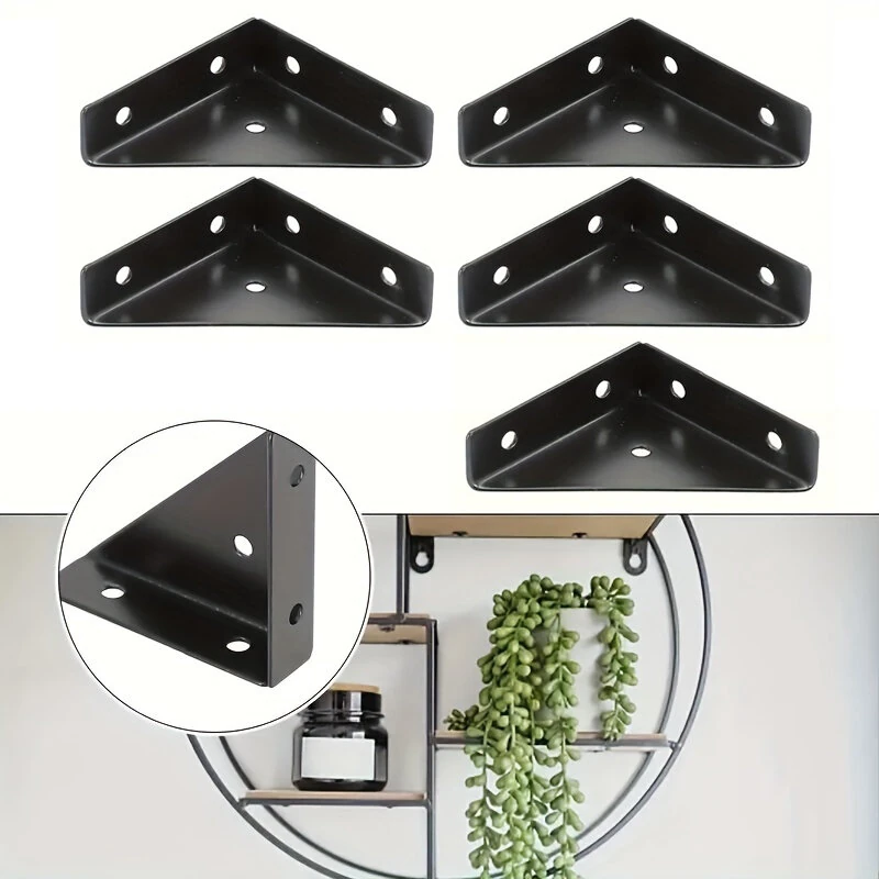 Heavy Duty Iron L Brackets - 90 Degree Corner Braces for Shelf & Furniture Support - Image 2