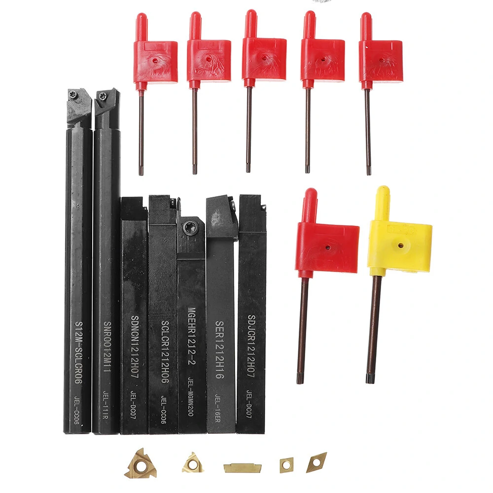 Drillpro CT-12 Lathe Tool Holder Kit - 12mm Shank with 50pcs Carbide Inserts - Image 3