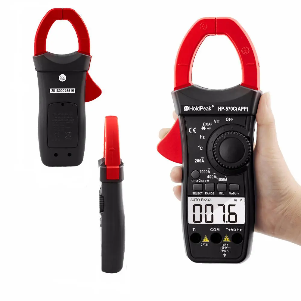 HoldPeak HP-570C Digital Clamp Meter | 1000A AC/DC | APP Data Logging - Image 5