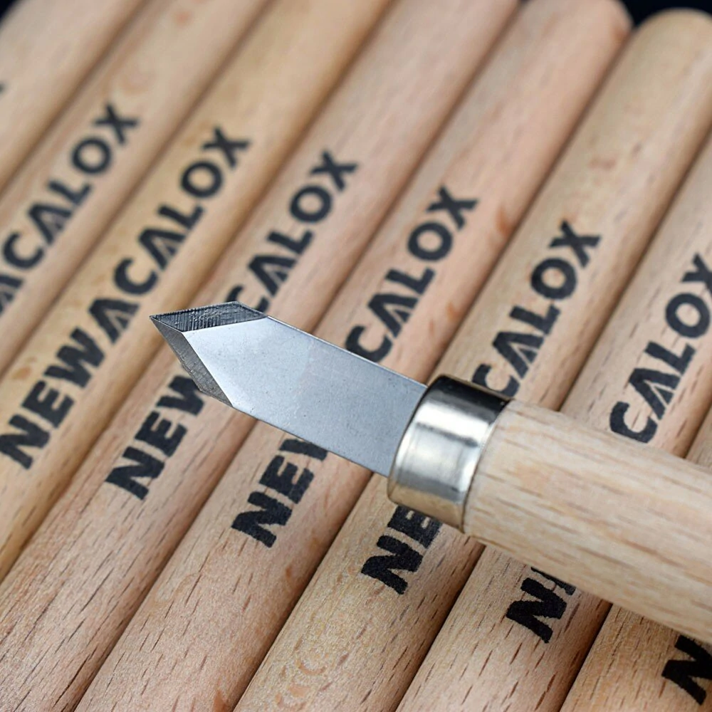NEWACALOX Wood Carving Tools - 10Pc Knife Scorper & Graver Set for Woodworking - Image 3