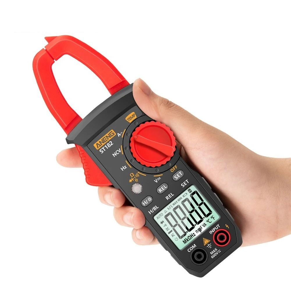 ANENG ST182 Digital Clamp Meter - AC/DC Voltage Tester, Capacitance NCV Hz - Image 5