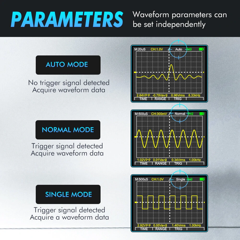 Mustool MT8210PRO Oscilloscope | 10MHz Bandwidth 50Msps | Auto & Sleep Function - Image 5