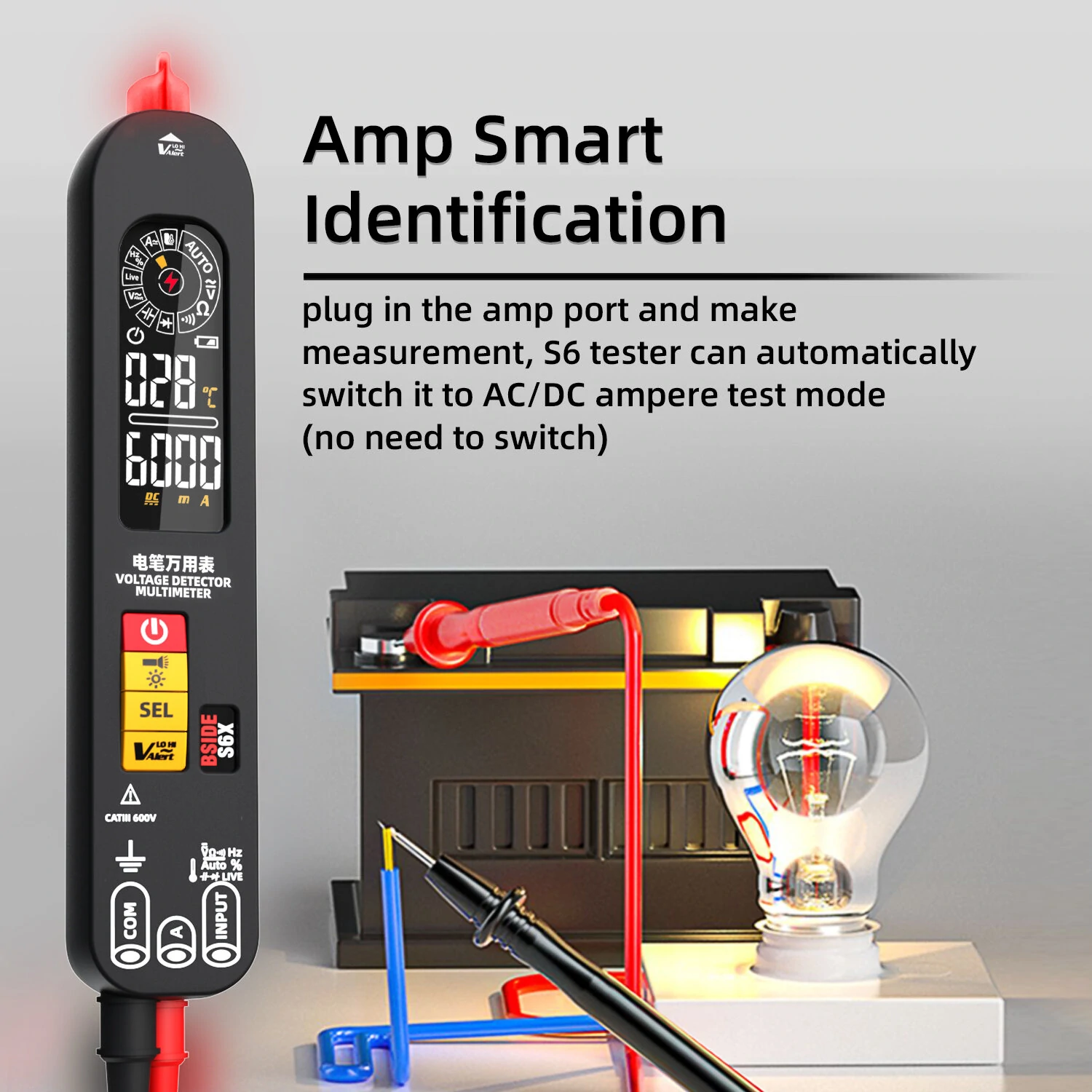 BSIDE S6X Multimeter - High Precision, True RMS, Measures Voltage Current Resistance - Image 3