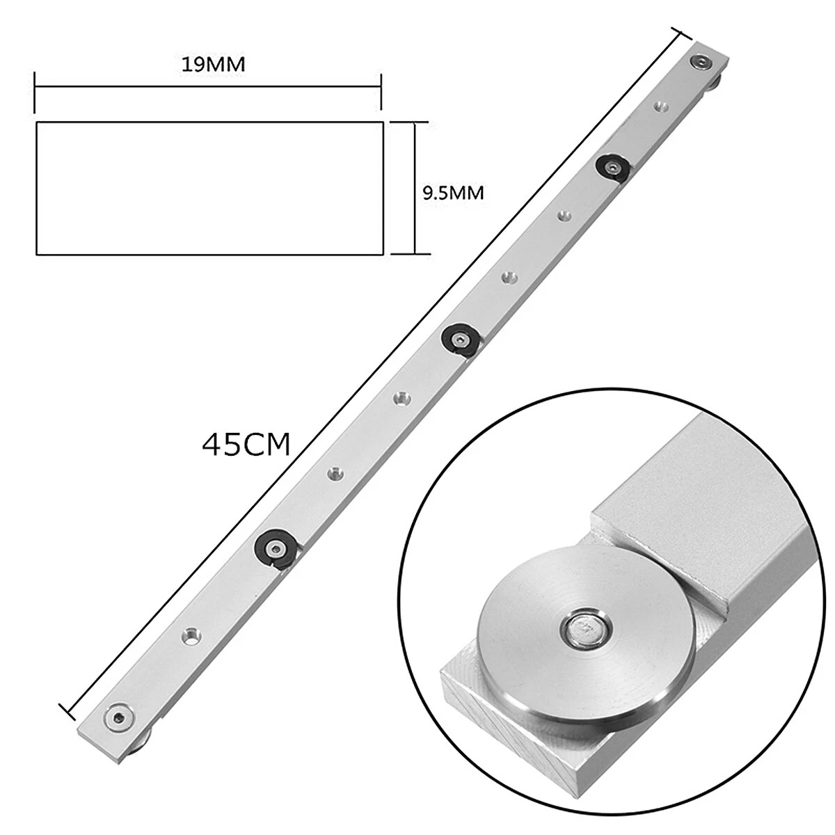 Wnew 450mm Aluminum Alloy Miter Gauge - Sliding Table Saw Bar for Woodworking - Image 2