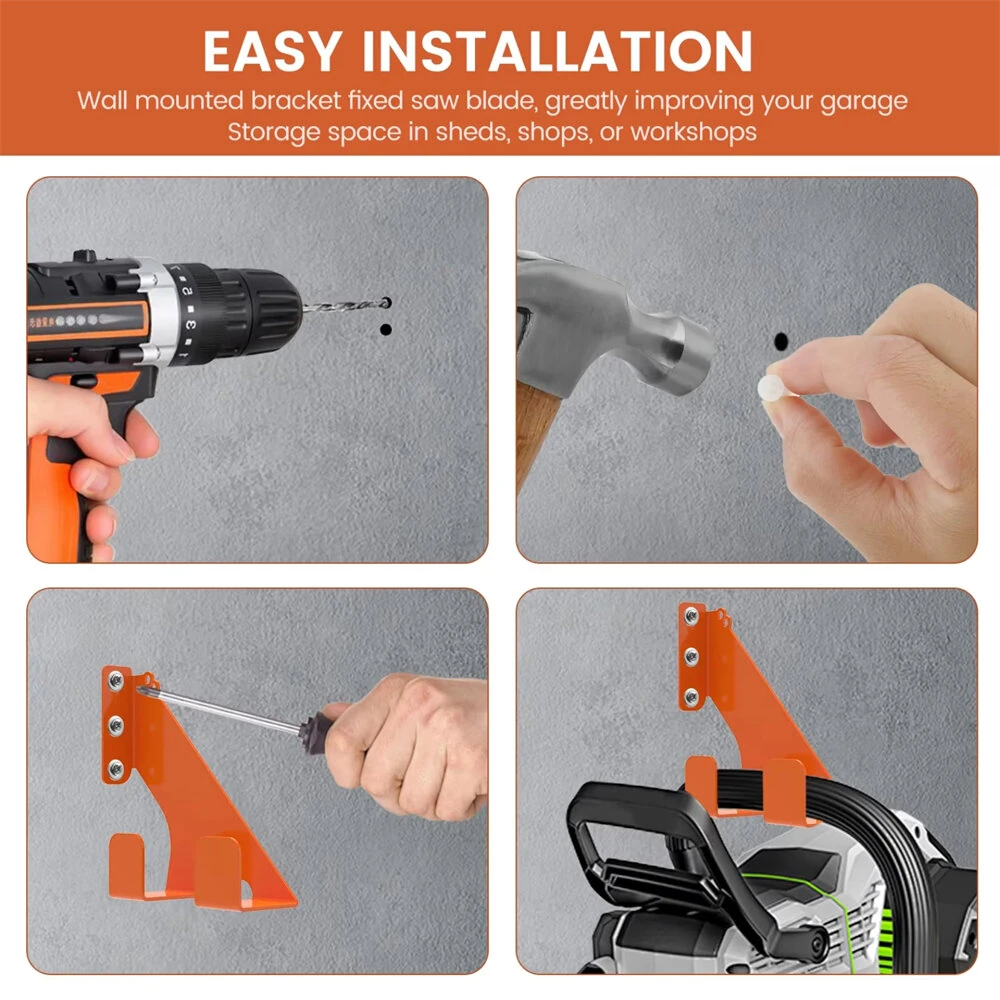 Heavy Duty Chainsaw Wall Mount Holder | Galvanized Steel with Hooks for 009 360 Chainsaw - Image 5