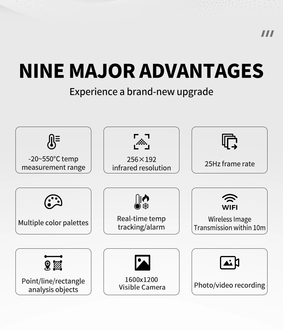 AV TOOLTOP T9 WiFi Thermal Camera | 256x192 IR & 1600x1200 Visible | -20° to 550°C | 10m Wireless Portable Heat Analyzer - Image 2