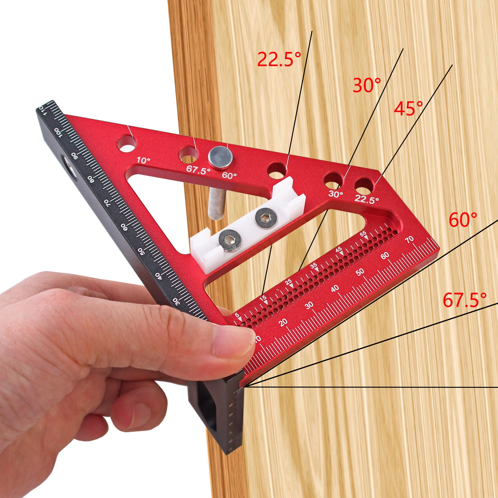 Carpenter 3D Multi-angle Measuring Ruler | Precision Woodworking Tool & Hole Scriber - Image 4