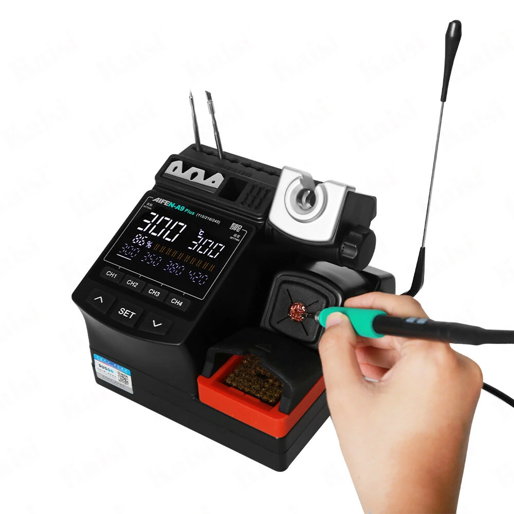 AIFEN A9 Plus Soldering Station 120W | 100-450°C Temp Control | 4 Segments & 245 Tips - Image 4