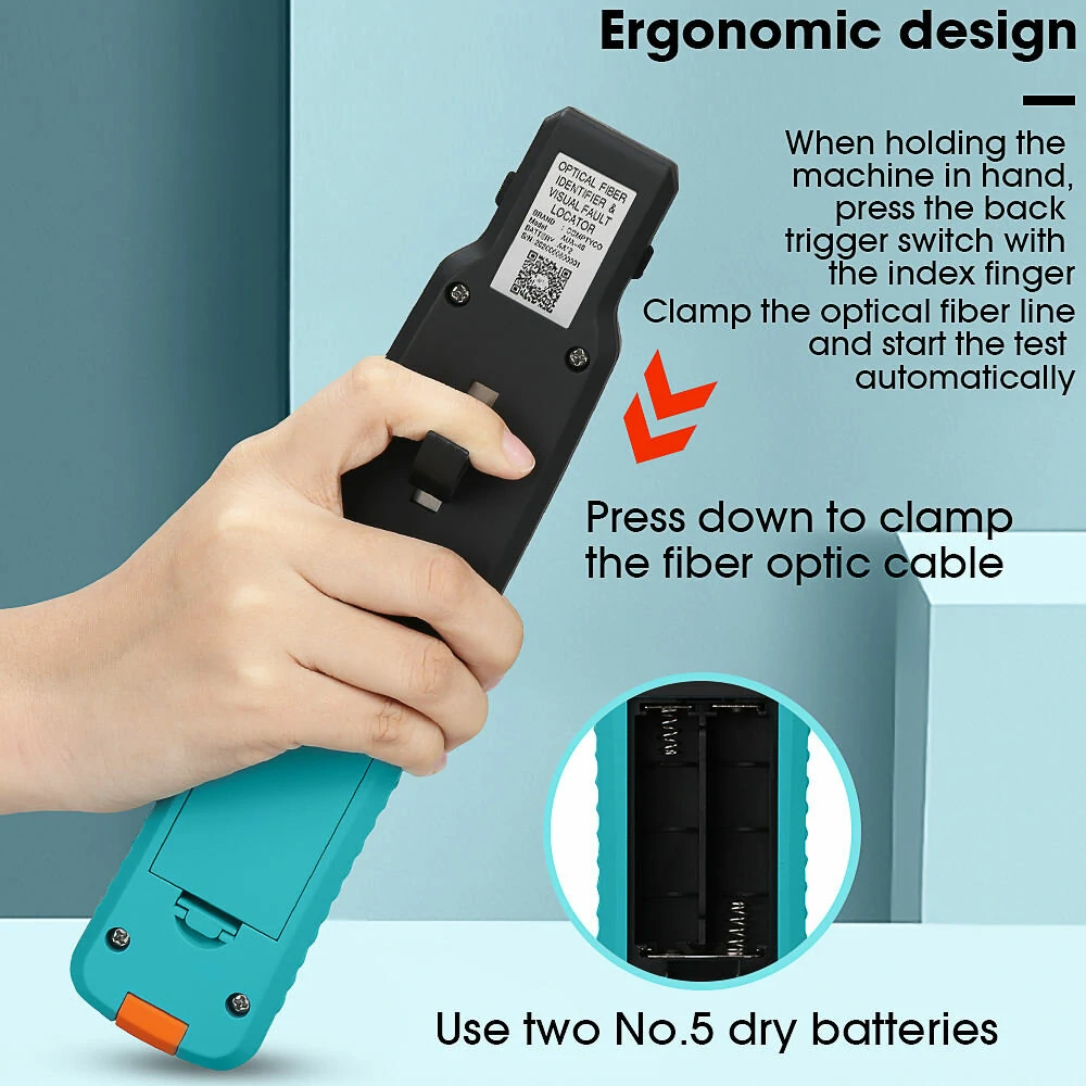 Fiber Optic Identifier with Visual Fault Locator - 800-1700nm for 3.0/2.0/0.9/0.25mm Cable - Image 4