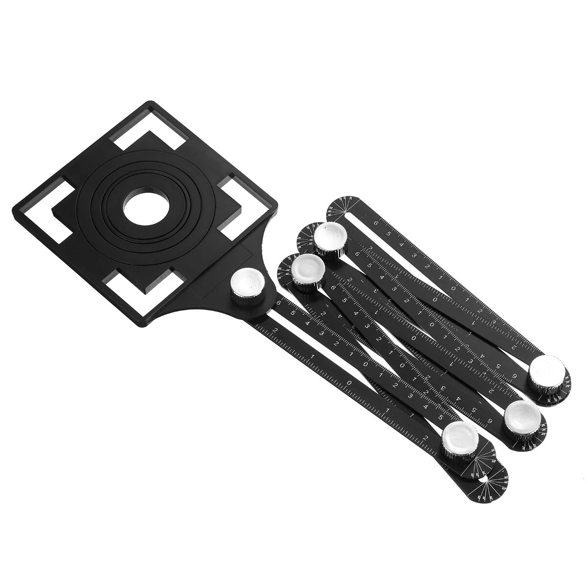 Adjustable 6-Fold Tool Angle Ruler | Ceramic Tile Hole Locator Set with 25-75mm Drill Guides - Image 3