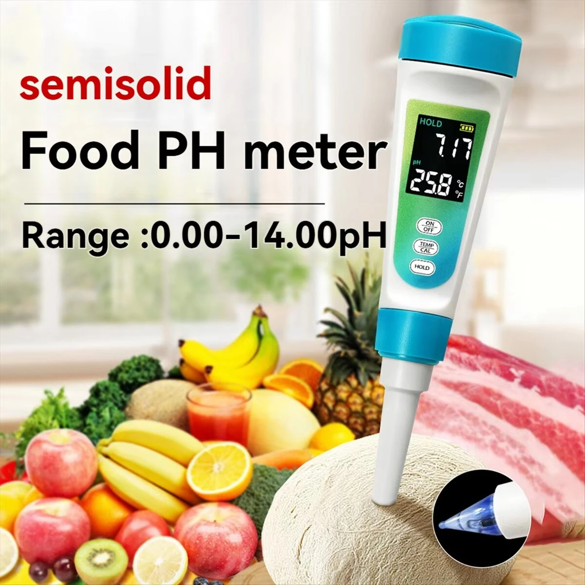A03R PH-012 Digital PH Meter Pen - Backlight LCD Water Quality Tester 0.00-14.00ph - Image 2
